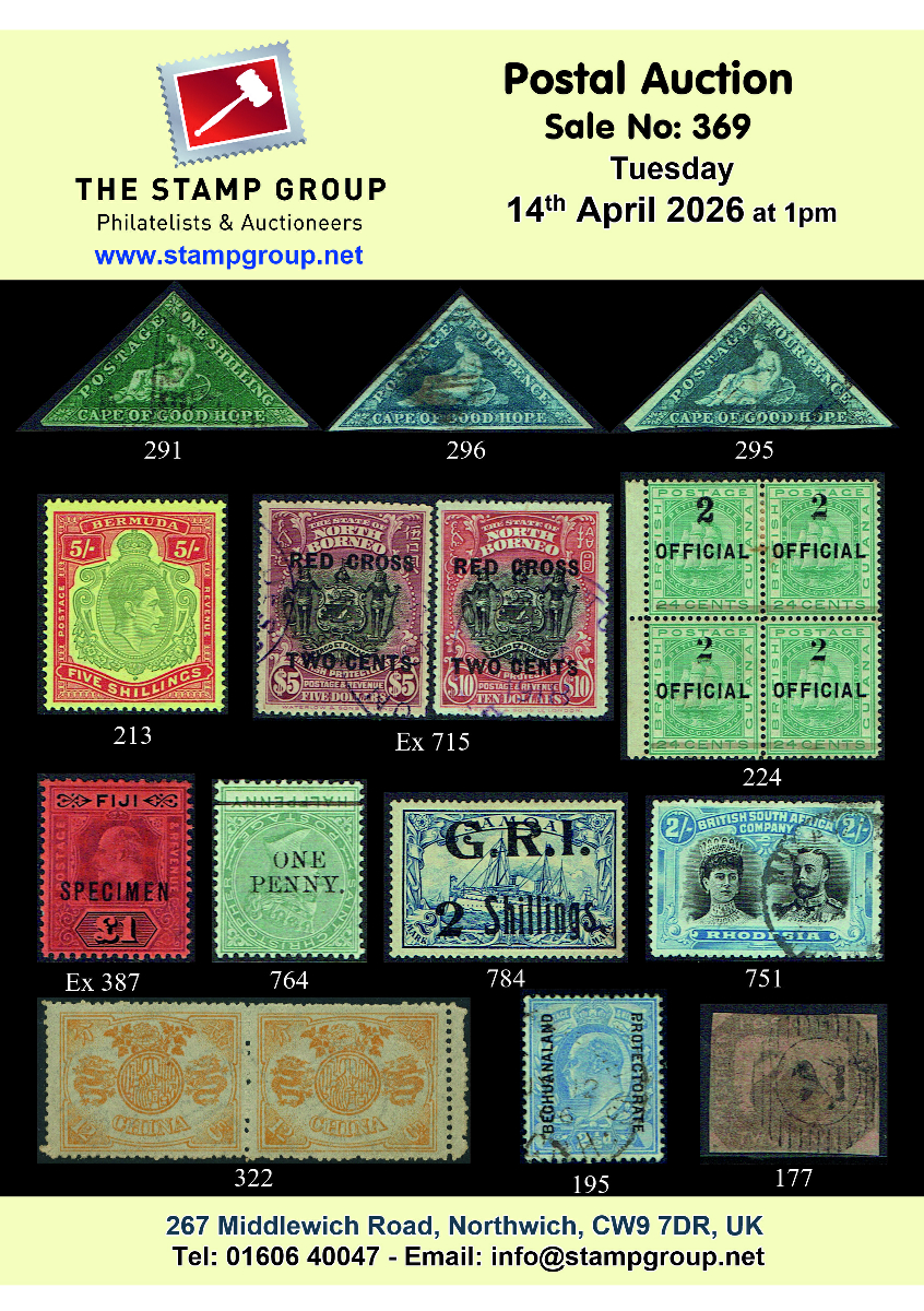 Click to view our next postal auction being held on 14th April 2026 at 1pm.